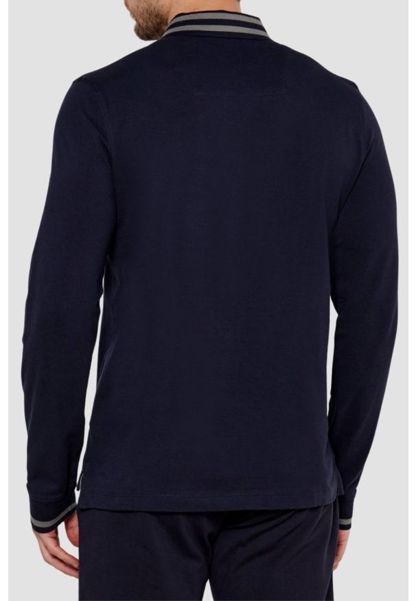 Aeronautica Militare - AERONAUTICA MILITARE Granatowy męski longsleeve polo Frecce Tricolori. Typ kołnierza: polo. Kolor: niebieski. Materiał: bawełna. Długość rękawa: długi rękaw