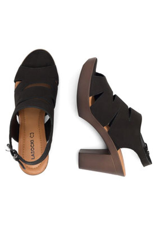 Lasocki Sandały EST-2025-06 Czarny. Kolor: czarny. Materiał: skóra