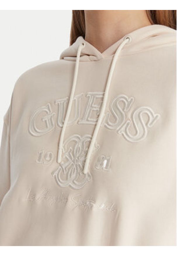 Guess Bluza V6RQ03 KD761 Écru Regular Fit. Kolor: kremowy. Materiał: bawełna