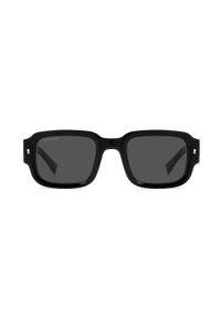 DSQUARED2 okulary przeciwsłoneczne męskie kolor czarny. Kształt: prostokątne. Kolor: czarny #3