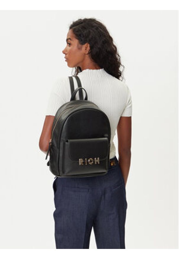 John Richmond Plecak RWP25158ZA Czarny. Kolor: czarny. Materiał: skóra