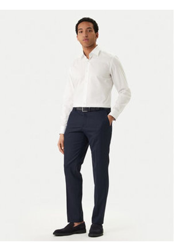 BOSS Koszula H-Hank 50560704 Biały Slim Fit. Kolor: biały. Materiał: bawełna