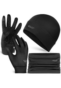 Zestaw termiczny unisex - czapka, komin i rękawiczki 4FIZJO. Kolor: czarny. Sezon: zima. Styl: casual, sportowy #1