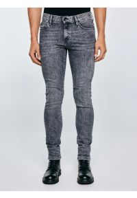 Big-Star - Jeansy męskie skinny szare Deric 993. Okazja: na co dzień. Kolor: szary. Styl: casual