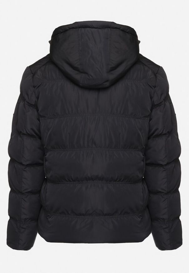 Born2be - Granatowa Pikowana Kurtka z Odpinanym Kapturem i Kieszonką na Rękawie Vamiena. Okazja: na co dzień. Kolor: niebieski. Styl: klasyczny, casual, elegancki