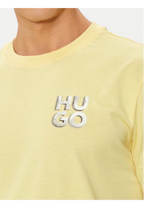 Hugo T-Shirt Detzington241 50508944 Żółty Regular Fit. Kolor: żółty. Materiał: bawełna