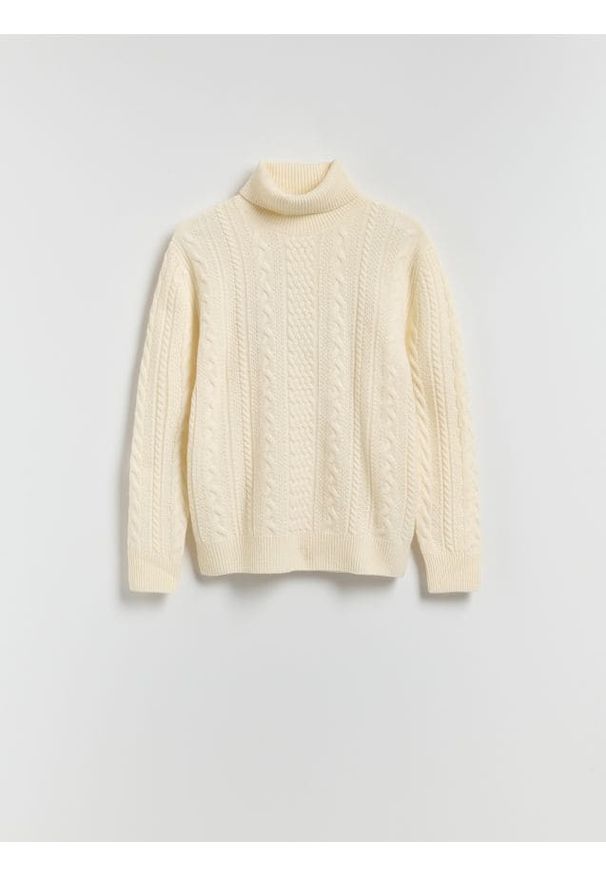 Reserved - Sweter z wełną - złamana biel. Materiał: wełna