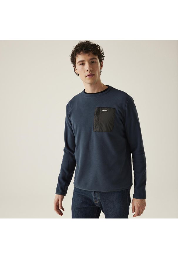 Bluza turystyczna męska Regatta Thompson. Kolor: niebieski. Materiał: polar. Sport: turystyka piesza