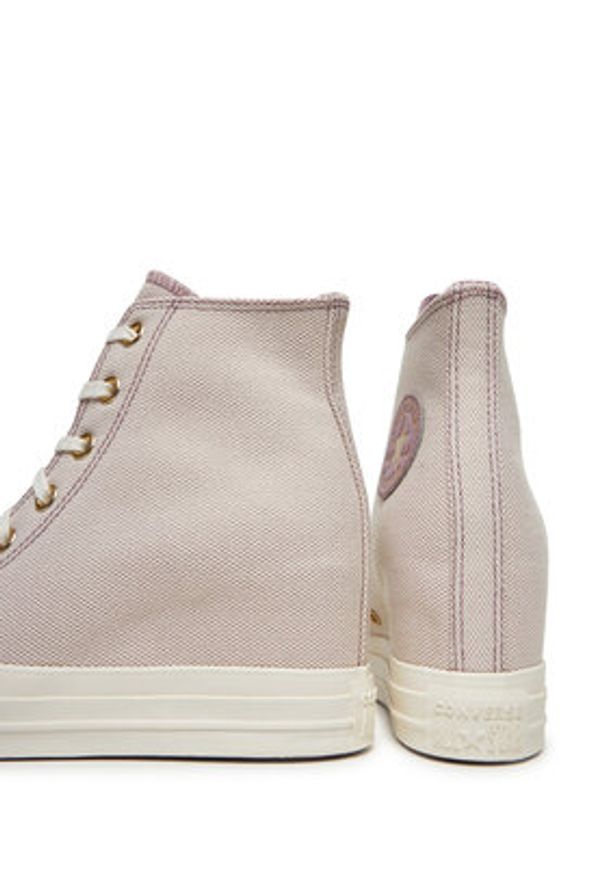 Converse Trampki Chuck Taylor All Star Wedge Platform Gold A12763C Różowy. Kolor: różowy. Materiał: materiał. Obcas: na platformie