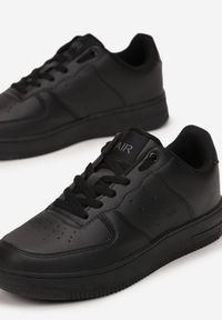 Born2be - Czarne Sneakersy Adriney. Zapięcie: sznurówki. Kolor: czarny. Materiał: prążkowany. Szerokość cholewki: normalna. Wzór: aplikacja. Sezon: lato #5