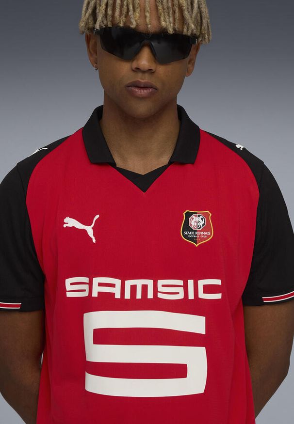 Puma - Męska domowa koszulka Stade Rennais F.C. 25/26 PUMA Red Black. Kolor: czarny, czerwony, wielokolorowy