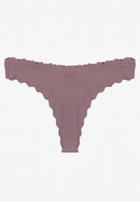 Renee - Fioletowe Prążkowane Majtki Stringi z Bawełny Ilweda. Kolor: fioletowy. Materiał: prążkowany, bawełna #2