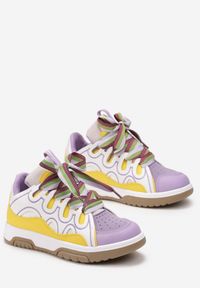 Renee - Fioletowe Sneakersy z Szerokimi Sznurówkami Nolita. Okazja: na co dzień. Kolor: fioletowy #3