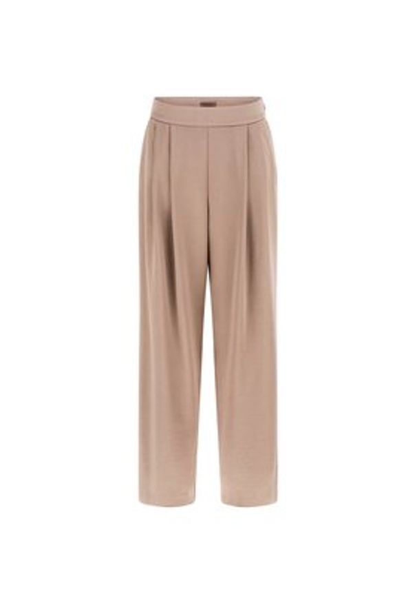 Guess Spodnie materiałowe 180020 Beżowy Slim Fit. Kolor: beżowy. Materiał: materiał