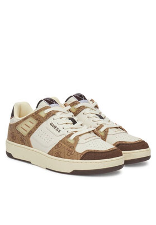 Guess Sneakersy FMJVIN LEL12 Beżowy. Kolor: beżowy. Materiał: skóra