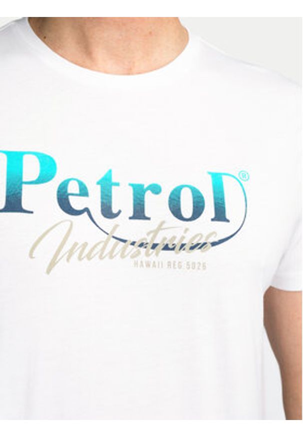 Petrol Industries T-Shirt M-1040-TSR634 Biały Regular Fit. Kolor: biały. Materiał: bawełna