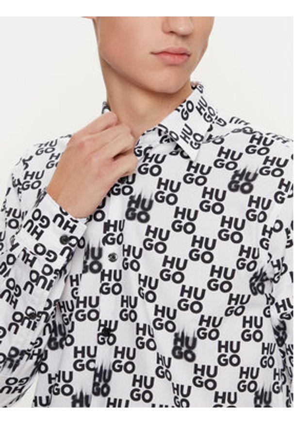Hugo Koszula Ermo 50534257 Biały Slim Fit. Kolor: biały. Materiał: bawełna