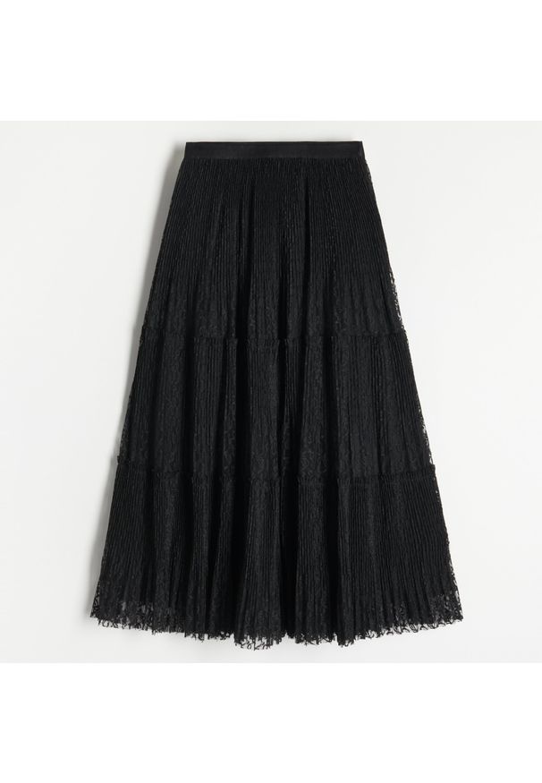 Reserved - Plisowana spódnica - Czarny. Kolor: czarny