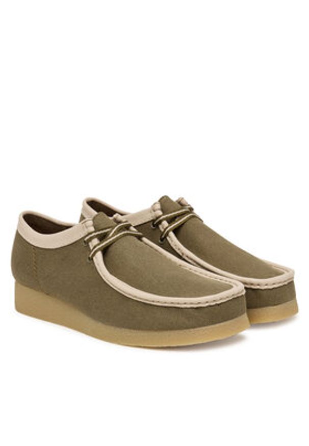 Clarks Półbuty Wallabee EVO 26186172 Zielony. Kolor: zielony. Materiał: skóra, zamsz