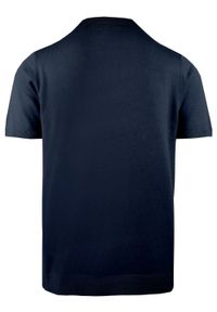 Męska Koszulka Polo z Dzianiny - Brave Soul - Granatowa. Okazja: na co dzień. Typ kołnierza: polo. Kolor: niebieski. Materiał: wiskoza, poliamid. Sezon: wiosna, lato. Styl: casual #4
