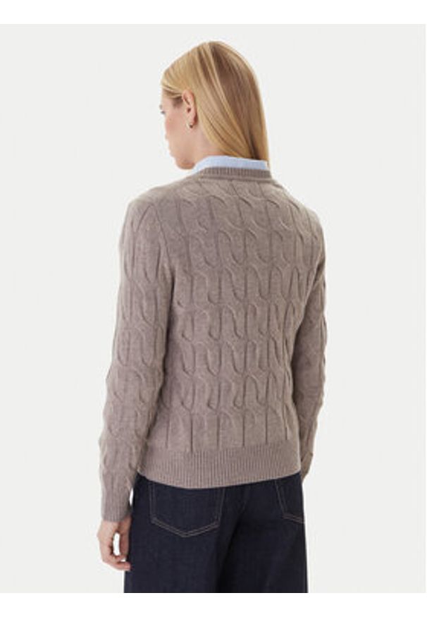 TOMMY HILFIGER - Tommy Hilfiger Sweter WW0WW43586 Beżowy Regular Fit. Kolor: beżowy. Materiał: wełna