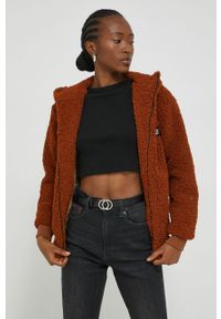 Kangol bluza damska kolor brązowy z kapturem gładka. Typ kołnierza: kaptur. Kolor: brązowy. Wzór: gładki