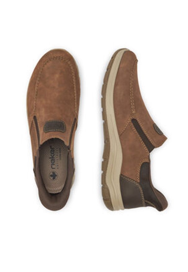 Rieker Półbuty 03655-24 Brązowy. Kolor: brązowy. Materiał: nubuk, skóra