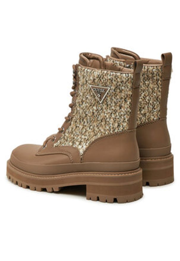 Guess Trapery Badany FLFBDN ELE10 Beżowy. Kolor: beżowy. Materiał: skóra