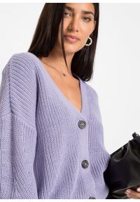 Sweter rozpinany bonprix dymny lila. Kolor: fioletowy #5