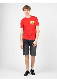 Plein Sport T-shirt | TIPS1105 | Mężczyzna | Czerwony. Okazja: na co dzień. Kolor: czerwony. Materiał: bawełna. Wzór: aplikacja, nadruk. Styl: sportowy