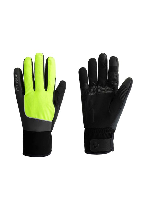 ROGELLI - Rękawiczki sportowe unisex Rogelli Essentail Hi Vis wodoodporne. Kolor: czarny, żółty, wielokolorowy. Sport: kolarstwo