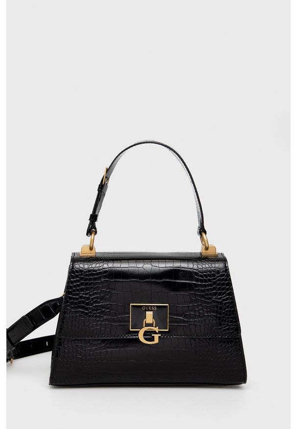 Guess - Torebka. Kolor: czarny. Rodzaj torebki: na ramię