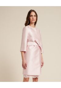 Luisa Spagnoli - LUISA SPAGNOLI - Różowy płaszcz Vadis. Kolor: fioletowy, wielokolorowy, różowy. Materiał: jedwab, materiał