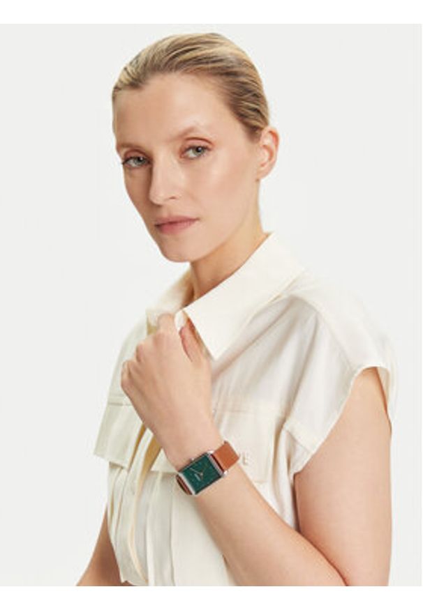 Skagen Zegarek Hagen SKW6931 Brązowy. Kolor: brązowy. Materiał: skóra