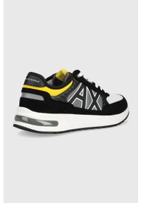 Armani Exchange sneakersy kolor czarny. Nosek buta: okrągły. Zapięcie: sznurówki. Kolor: czarny. Materiał: guma #2