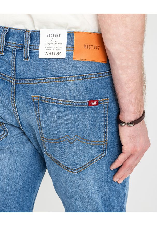 Męskie Spodnie Jeansowe Mustang Style Oregon Tapered Denim Blue 1018014 5000 682