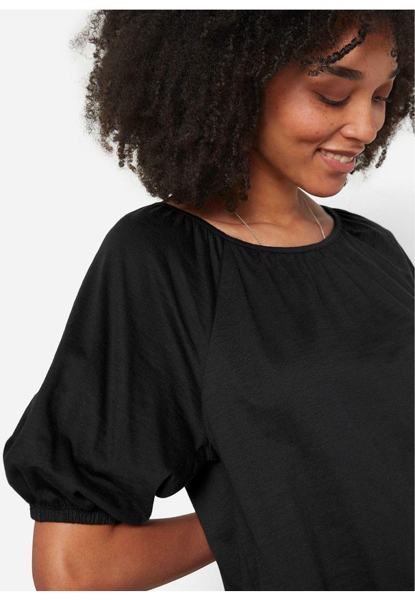 bonprix - T-shirt z czystej bawełny organicznej. Kolor: czarny. Materiał: bawełna. Długość rękawa: krótki rękaw. Długość: krótkie