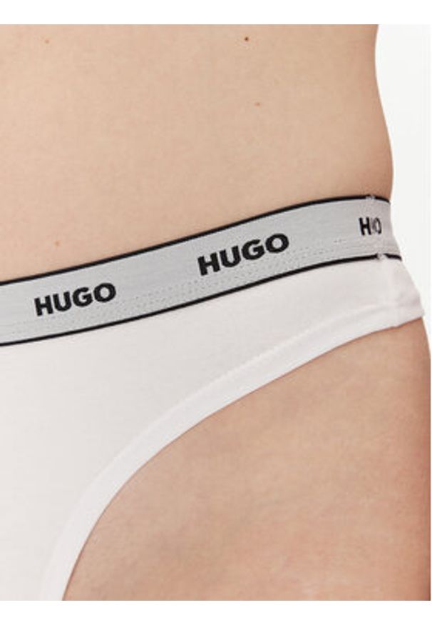 Hugo - HUGO Komplet 3 par stringów 50480150 Biały. Kolor: biały. Materiał: bawełna