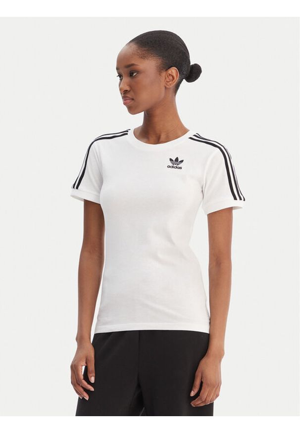 Adidas - adidas T-Shirt adicolor Classics 3-Stripes GN2913 Biały Regular Fit. Kolor: biały. Materiał: bawełna