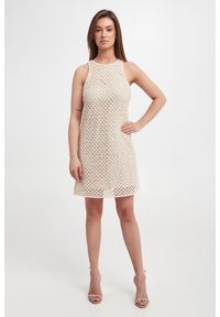 Twinset Milano - Sukienka ażurowa mini TWINSET. Wzór: ażurowy. Długość: mini