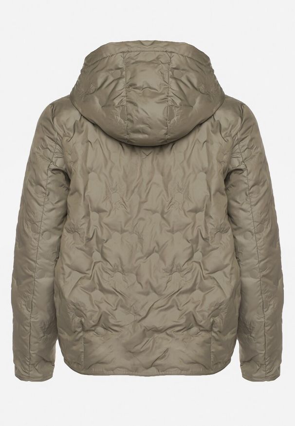 Born2be - Jasnozielona Pikowana Kurtka Przejściowa z Kapturem Arivitte. Okazja: na co dzień. Typ kołnierza: kaptur. Kolekcja: plus size. Kolor: zielony. Materiał: jeans. Styl: casual, elegancki