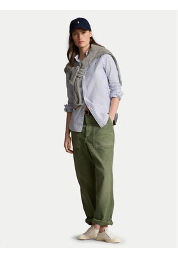 Polo Ralph Lauren Koszula 211941508001 Niebieski Slim Fit. Typ kołnierza: polo. Kolor: niebieski. Materiał: bawełna