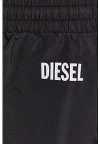 Diesel Szorty damskie kolor czarny z nadrukiem high waist. Stan: podwyższony. Kolor: czarny. Materiał: materiał. Wzór: nadruk #3