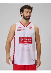 4f - 4F Koszulka meczowa replika domowa z sezonu 2025/26 męska 4F x Czarni Słupsk - biała 3XL. Kolor: biały. Materiał: materiał. Długość: długie. Wzór: nadruk #1