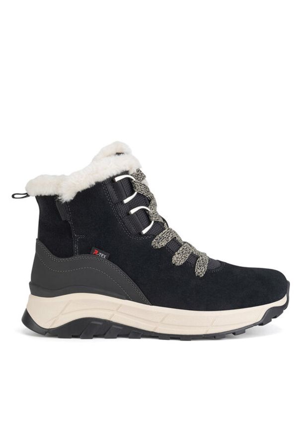 Rieker Revolution Lifestyle Trzewiki W0073-00 Czarny. Kolor: czarny. Materiał: skóra