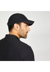 INESIS - Koszulka polo do golfa z krótkim rękawem męska Inesis WW500. Typ kołnierza: golf, polo. Kolor: czarny. Materiał: materiał, poliester. Długość rękawa: krótki rękaw. Długość: krótkie. Wzór: ze splotem