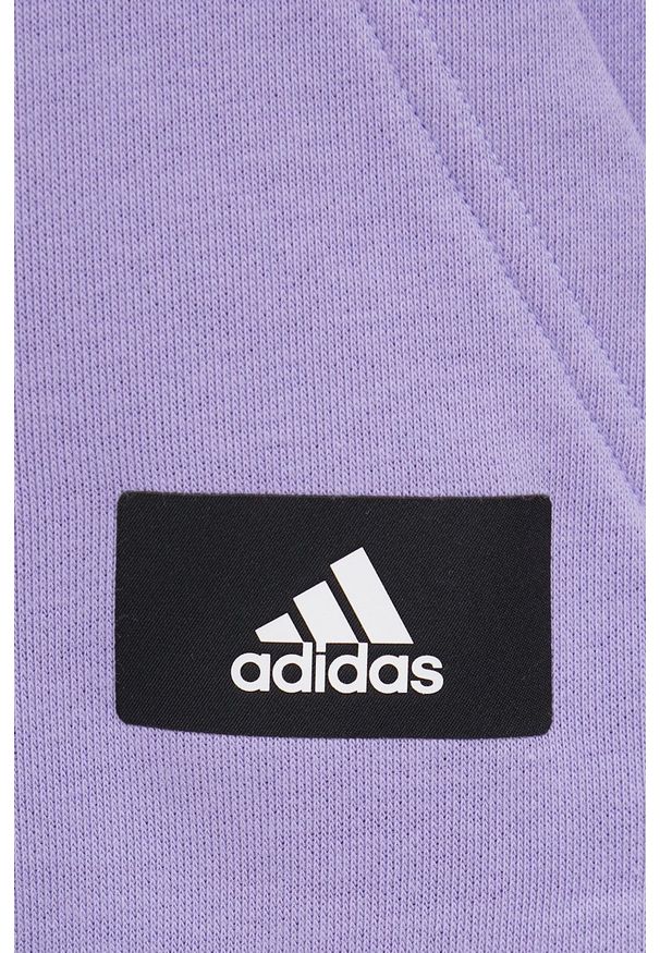 adidas Performance bluza HB0461 męska kolor fioletowy z kapturem z nadrukiem. Typ kołnierza: kaptur. Kolor: fioletowy. Materiał: materiał. Wzór: nadruk