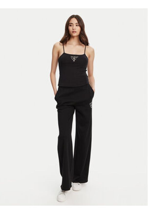 Guess Spodnie dresowe V5RB12 KC3D2 Czarny Regular Fit. Kolor: czarny. Materiał: syntetyk