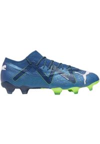 Buty piłkarskie Puma Future Ultimate Low FG/AG M 107359 03 niebieskie. Kolor: niebieski. Materiał: dzianina, materiał. Szerokość cholewki: normalna. Sport: piłka nożna