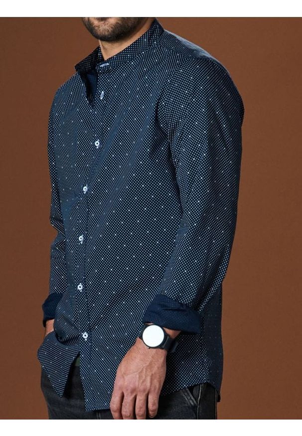 Sinsay - Koszula slim fit - granatowy. Kolor: niebieski